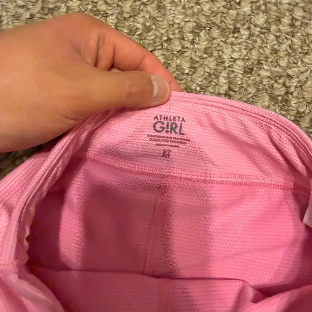 Athleta Girl | Pink Tiered Preppy Summer Activewear Mini Ruffled Skort Sz S